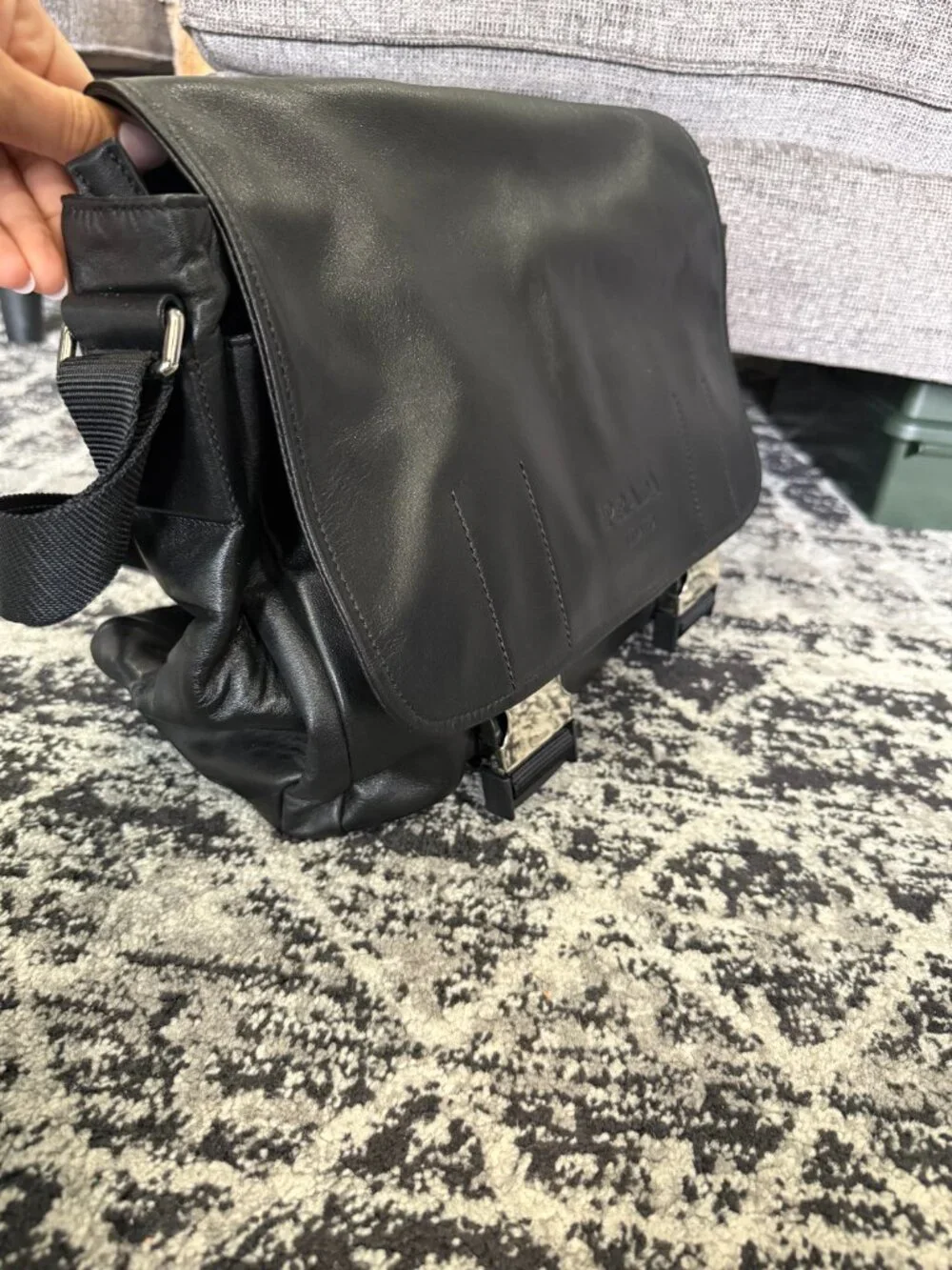 Prada Leather Briefcase Work Bag
